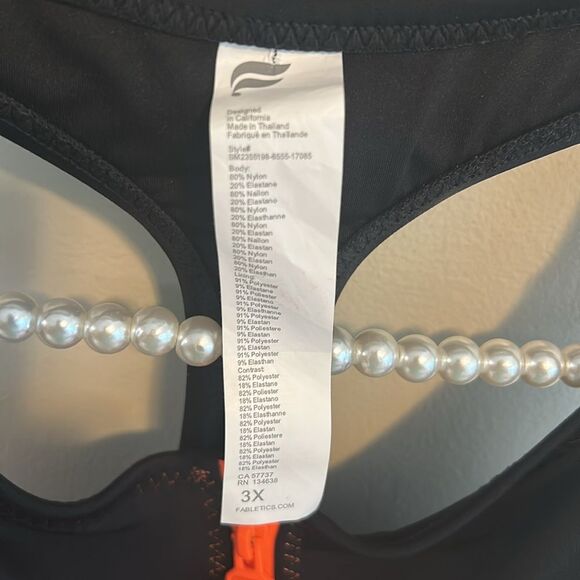 Fabletics Zip-Front Racerback Shaping Swim Top. Size 3X - Picture 5 of 5